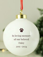 Personalised Pawprints Memorial Christmas Bauble by PMC - Image 3 of 3