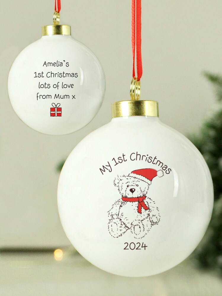 Teddy ChristmasThemed Bauble by PMC - Image 3 of 3