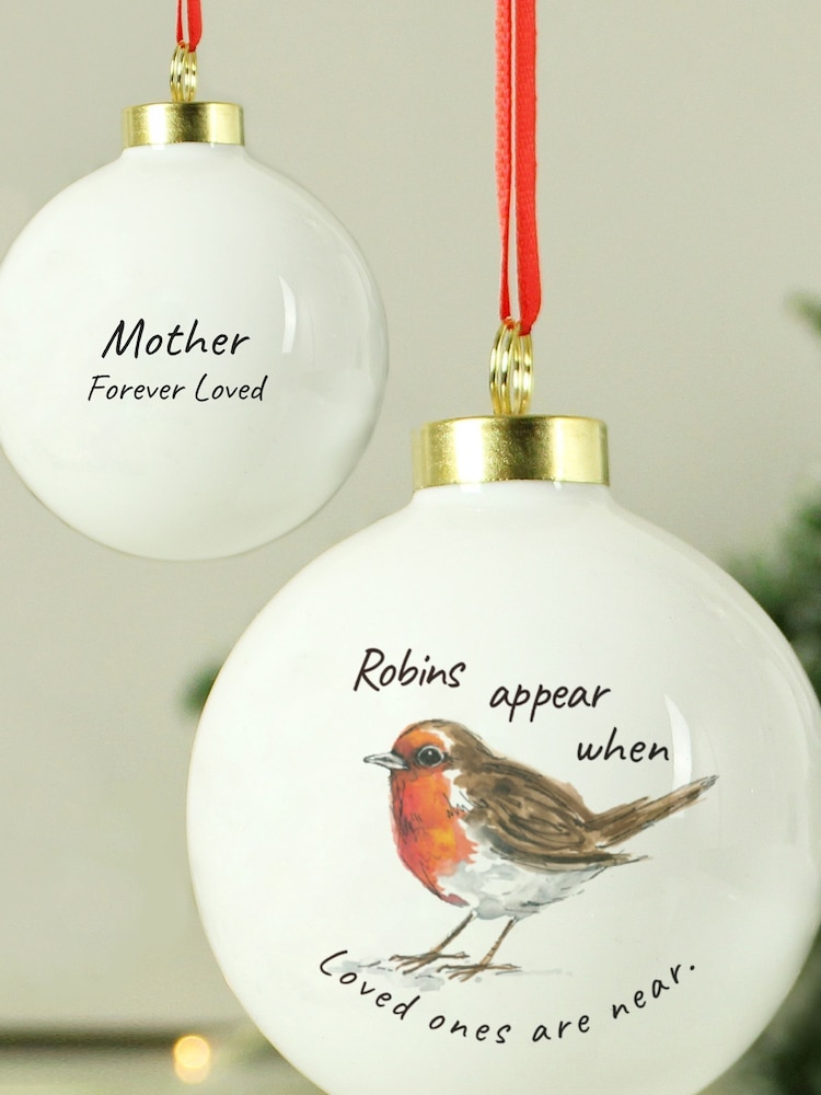 Personalised Robin Memorial Bauble by PMC - Image 3 of 3