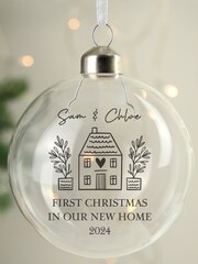 Personalised Home Christmas Glass Bauble by PMC - Image 2 of 3