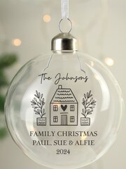 Personalised Home Christmas Glass Bauble by PMC - Image 3 of 3