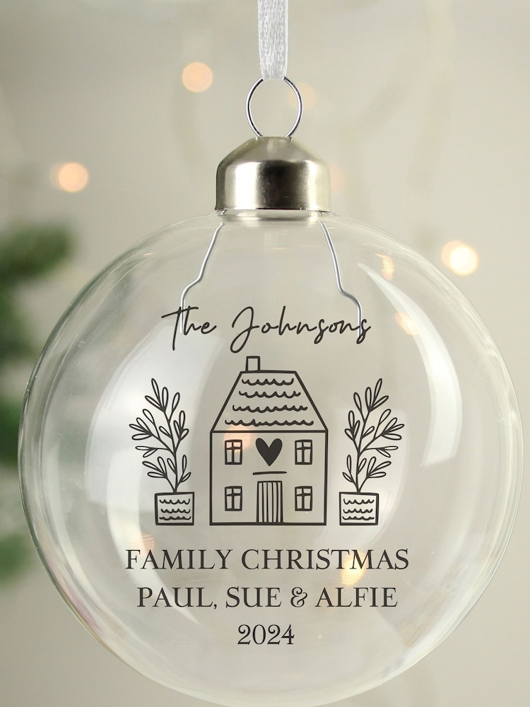Personalised Home Christmas Glass Bauble by PMC - Image 3 of 3