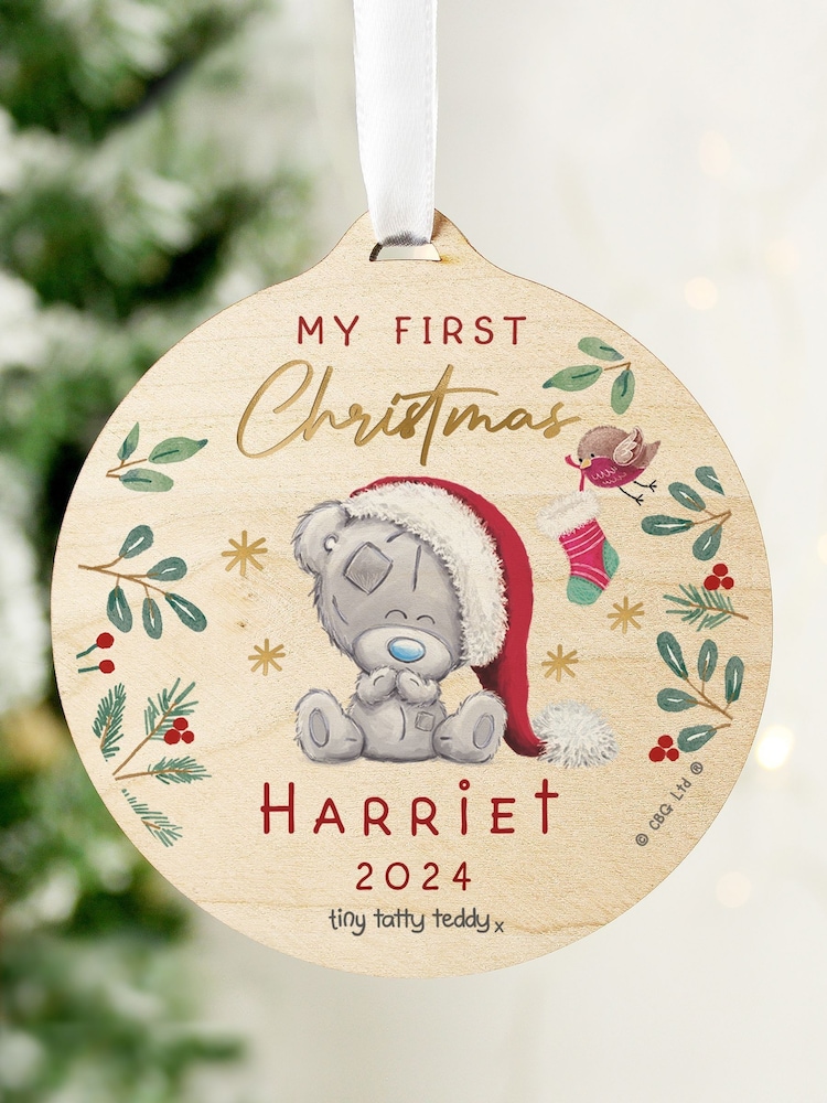 Personalised Tiny Tatty Teddy My 1st Christmas Decoration by PMC - Image 2 of 3