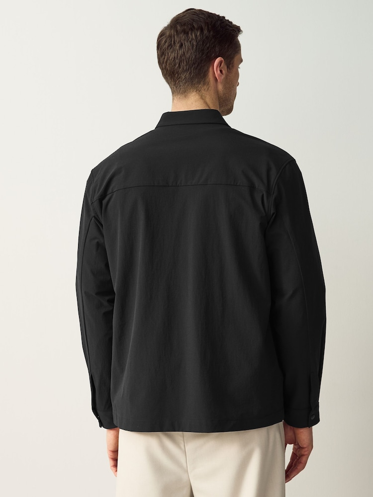 BOSS Black Relaxed-Fit Stretch Overshirt - Image 2 of 5