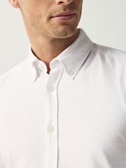 BOSS White Button-Down Regular-Fit 100% Cotton Shirt - Image 3 of 5