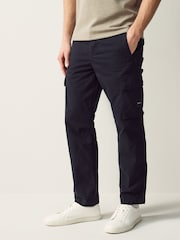 BOSS Blue Twill Stretch Cotton Cargo Trousers - Image 1 of 5