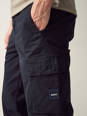 BOSS Blue Twill Stretch Cotton Cargo Trousers - Image 3 of 5