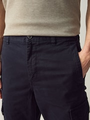 BOSS Blue Twill Stretch Cotton Cargo Trousers - Image 4 of 5