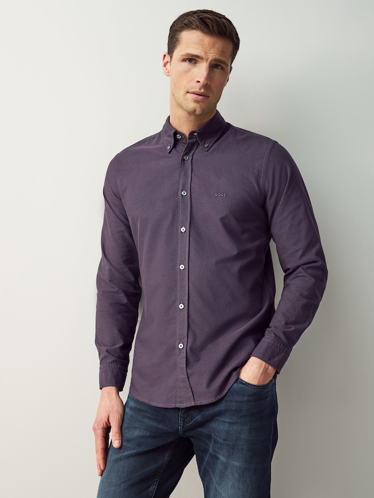 Пурпурный - BOSS Button-Down Regular-Fit 100% Cotton Shirt - Изображение 1 из 5