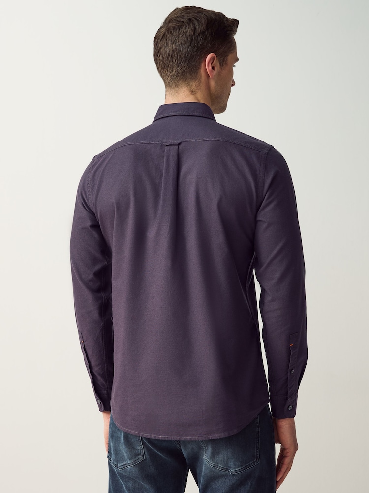 Пурпурный - BOSS Button-Down Regular-Fit 100% Cotton Shirt - Изображение 2 из 5