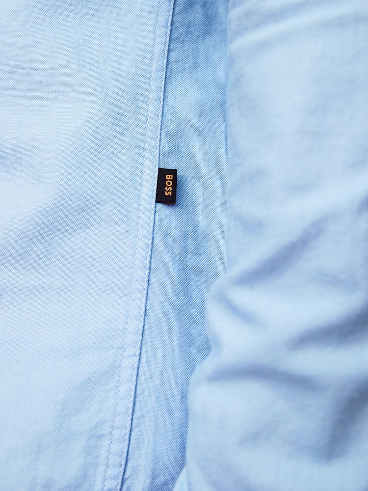 BOSS Blue Ground Button-Down Regular-Fit 100% Cotton Shirt - Image 5 of 6