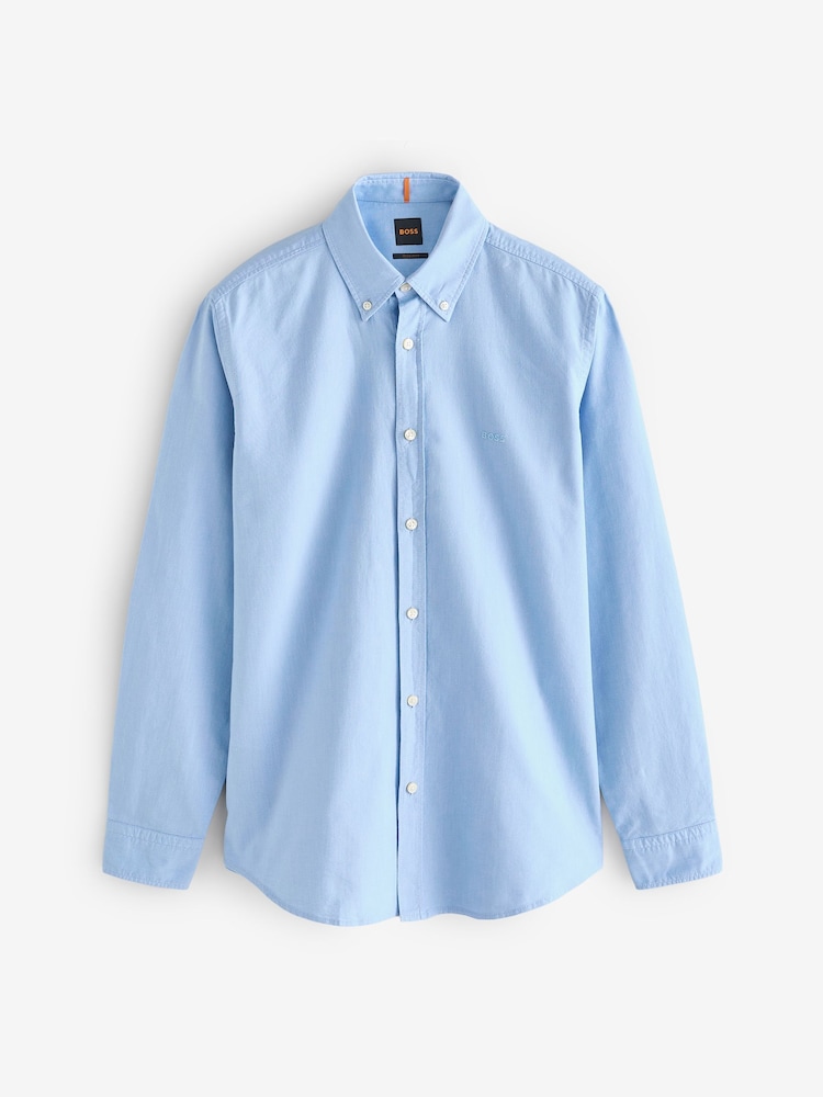 Синий для покрытия - BOSS Button-Down Regular-Fit 100% Cotton Shirt - Изображение 6 из 6
