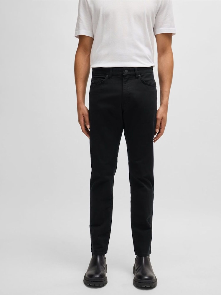 BOSS Black Stretch Cotton Delaware Trousers - Image 1 of 6