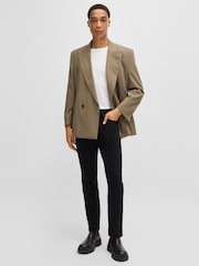 BOSS Black Stretch Cotton Delaware Trousers - Image 3 of 6