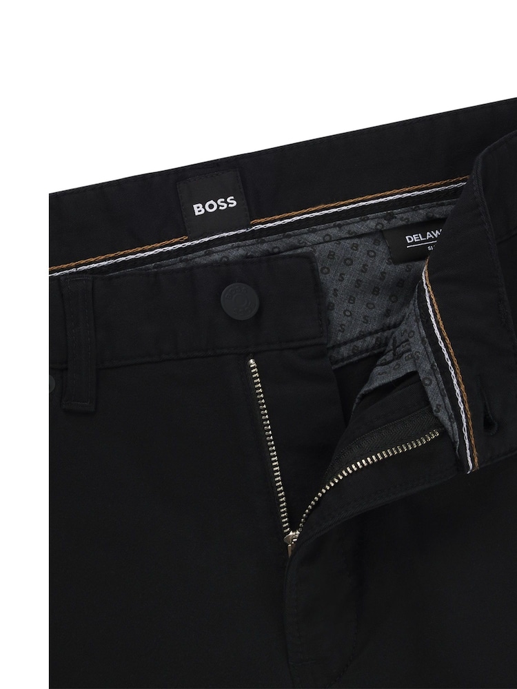 BOSS Black Stretch Cotton Delaware Trousers - Image 6 of 6