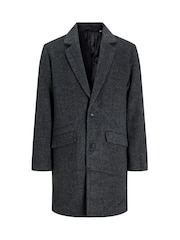 JACK & JONES Grey Wool Blend Tailored Coat - Image 1 of 1