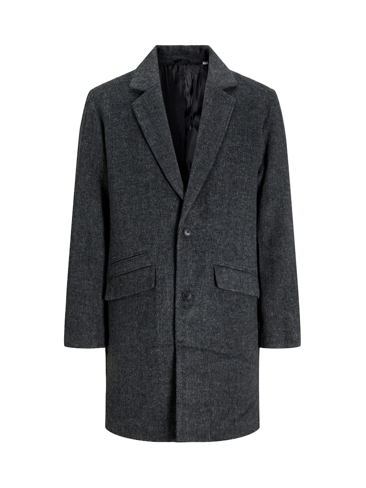 JACK & JONES Grey Wool Blend Tailored Coat - Image 1 of 1