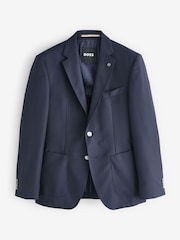 BOSS Blue Micro Pattern Regular Fit Wool Jacket - Image 4 of 4