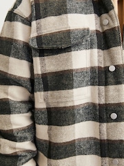 JACK & JONES White White Checked Teddy Lined Shacket - Image 2 of 8