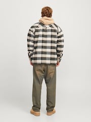 JACK & JONES White White Checked Teddy Lined Shacket - Image 4 of 8