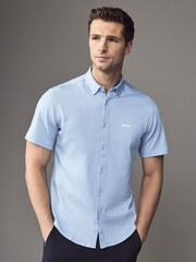 BOSS Blue Regular Fit Motion Oxford 100% Cotton Shirt - Image 1 of 4