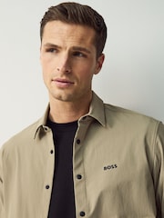 BOSS Green Relaxed-Fit Stretch Overshirt - Image 3 of 5