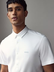 BOSS White Regular Fit Motion Oxford 100% Cotton Shirt - Image 3 of 4