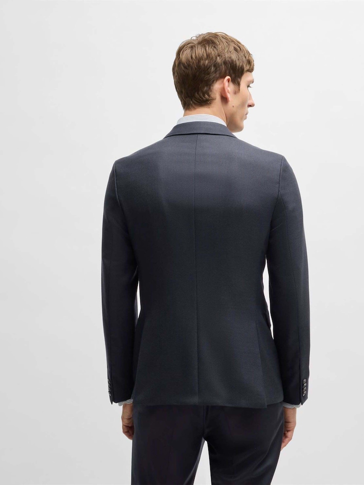 BOSS Blue Slim Fit Micro Pattern Stretch Jacket - Image 2 of 6