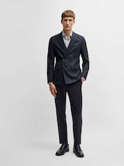 BOSS Blue Slim Fit Micro Pattern Stretch Jacket - Image 3 of 6