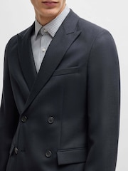 BOSS Blue Slim Fit Micro Pattern Stretch Jacket - Image 4 of 6