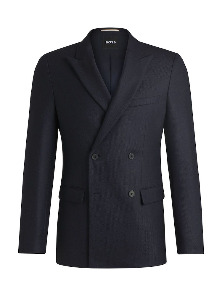 BOSS Blue Slim Fit Micro Pattern Stretch Jacket - Image 6 of 6