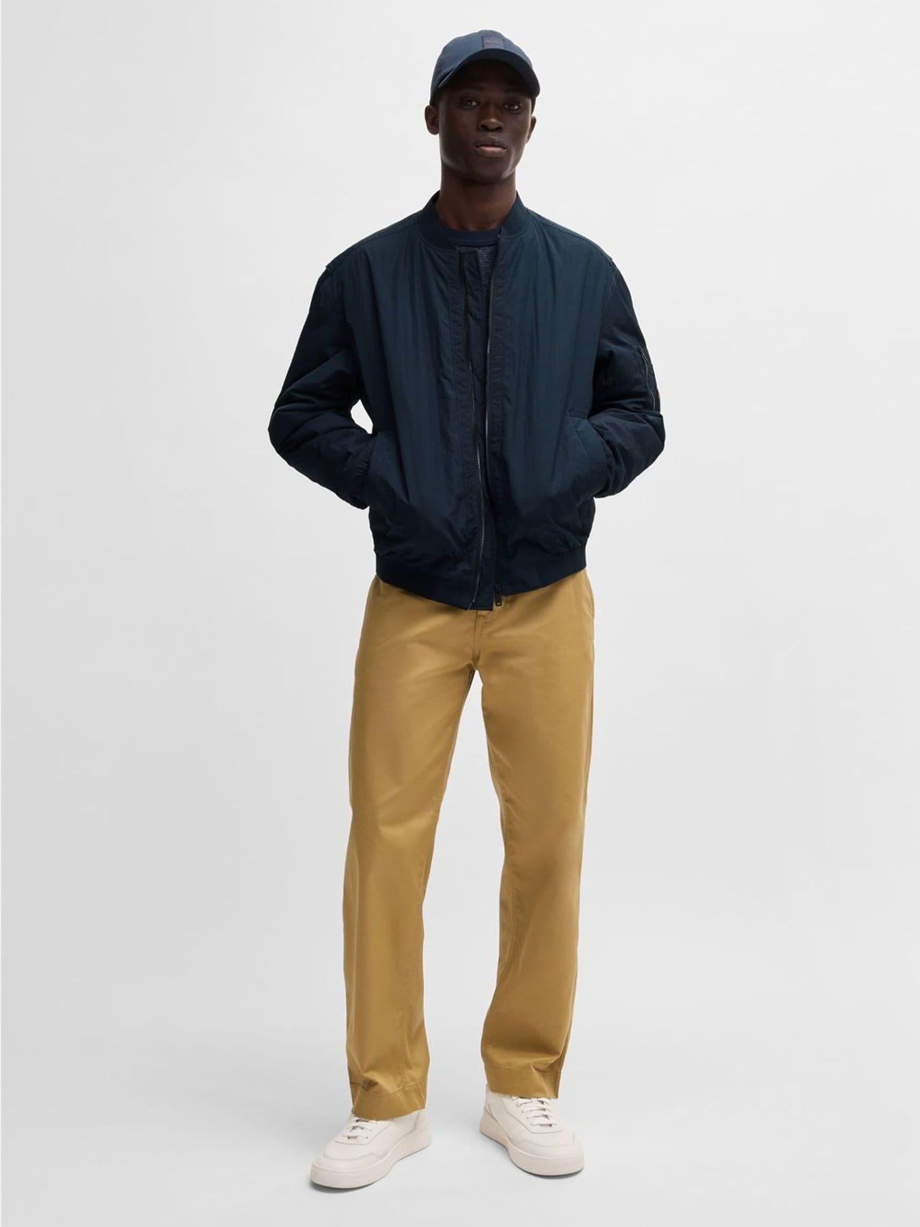 Buy BOSS Blue Logo Badge Water-Repellent Bomber Jacket from Next USA