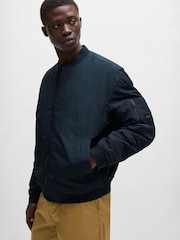 BOSS Blue Logo Badge Water-Repellent Bomber Jacket - Image 5 of 5