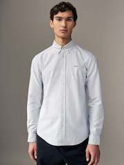 BOSS Blue Logo Detail Slim Fit Shirt - Image 1 of 5