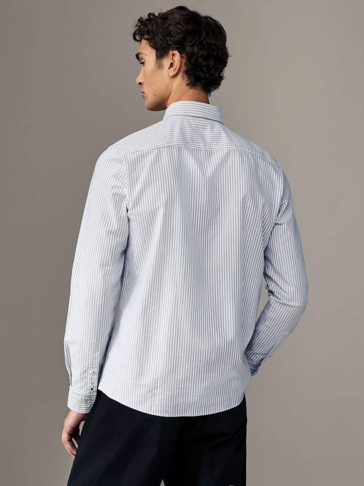 BOSS Blue Logo Detail Slim Fit Shirt - Image 2 of 5