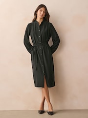 BOSS Black Belted Deborah Georgette Dress - Image 1 of 4