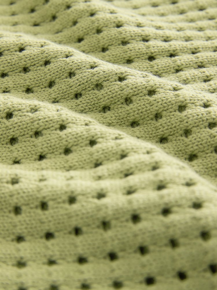 Green Sage 100% Cotton Mesh Fly Collar Polo Shirt - Image 7 of 7