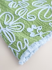 Green Blue Floral Print Embroidered Strappy Cami Top - Image 2 of 3