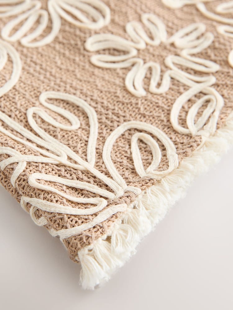 Neutral Floral Print Embroidered Strappy Cami Top - Image 3 of 3