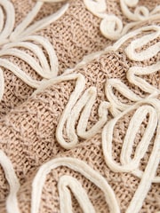 Neutral Floral Print Embroidered Strappy Cami Top - Image 7 of 8