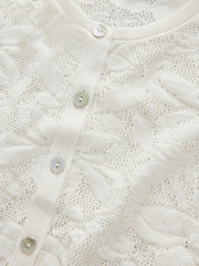 Blanco crudo - Lace Button Frill Half Sleeve Top - Imagen 7 de 9