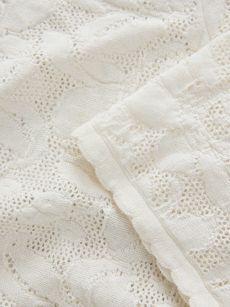 Blanco crudo - Lace Button Frill Half Sleeve Top - Imagen 9 de 9 Blanco crudo - Lace Button Frill Half Sleeve Top - Imagen 9 de 9