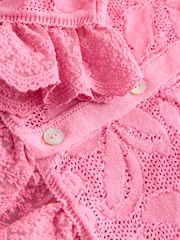 Pink Blush Lace Button Frill Half Sleeve Top - Image 6 of 6