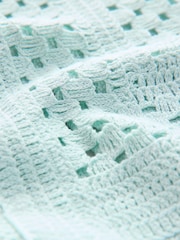 Blue Pale Short Sleeve Crochet Crew Neck T-Shirt - Image 3 of 3