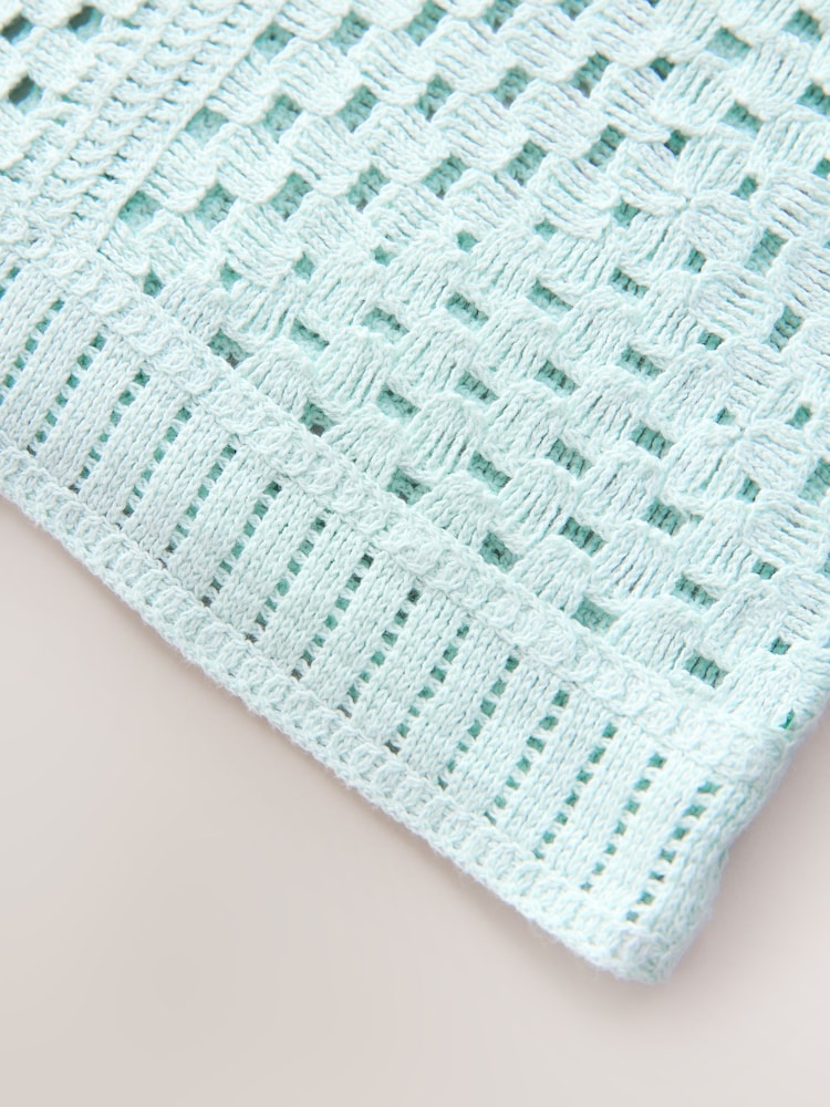 Blue Pale Short Sleeve Crochet Crew Neck T-Shirt - Image 6 of 7