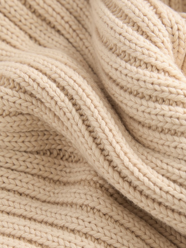 Beige Stone 100% Cotton Crew Neck Ribbed Knitted Tank - Image 3 of 3