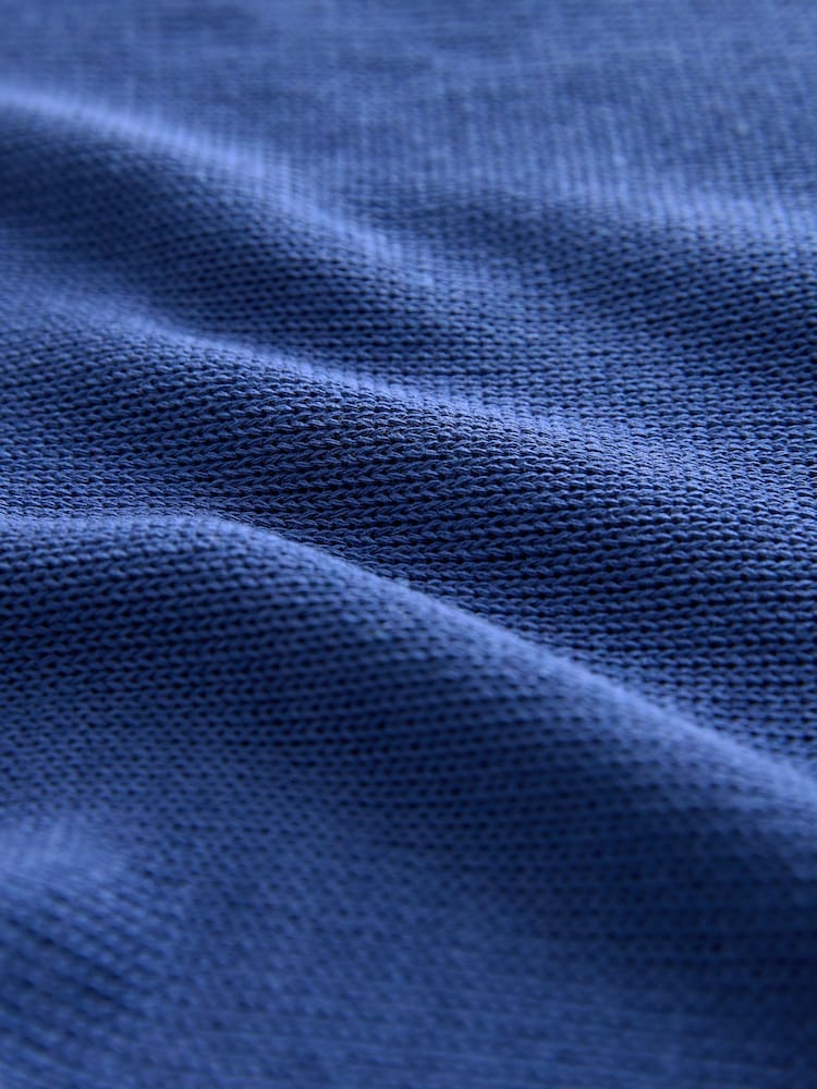 Blue Knitted Crew Neck Vest with Linen - Image 9 of 9