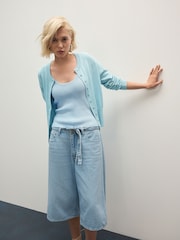 Blue Pale Knitted Co-Ord Tank Vest - Image 3 of 8