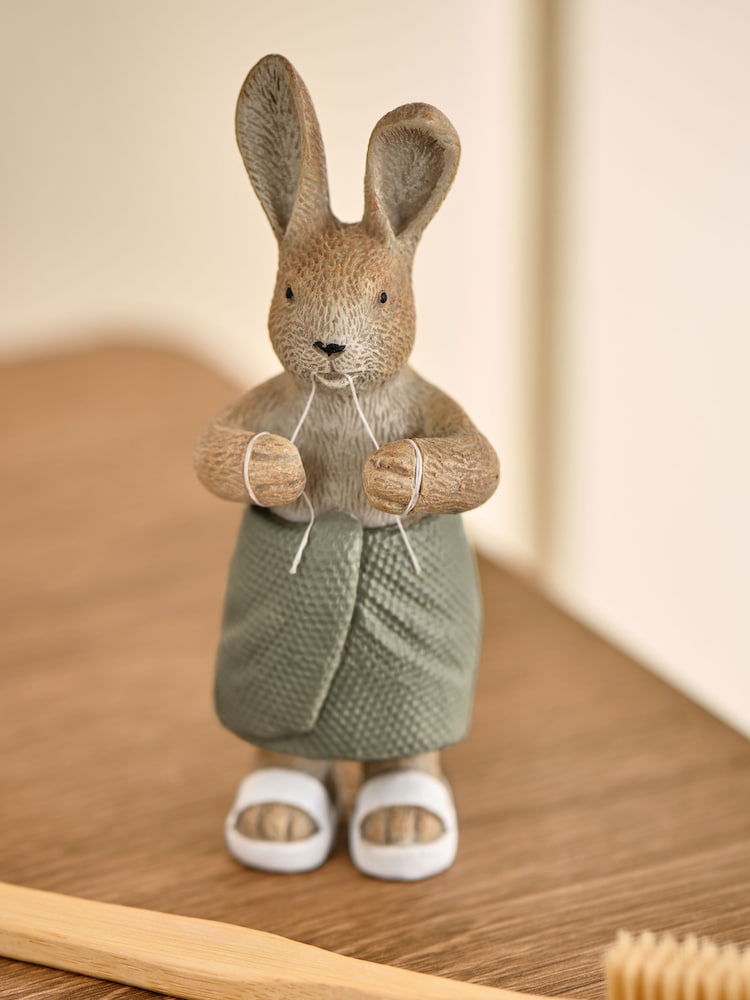 Rosie Rabbit Flossing Bathroom Ornament - Imagen 2 de 3 Rosie Rabbit Flossing Bathroom Ornament - Imagen 2 de 3