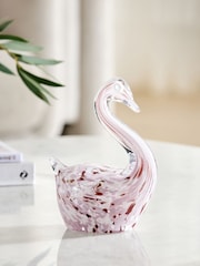 Pink Confetti Glass Swan Ornament - Image 1 of 3